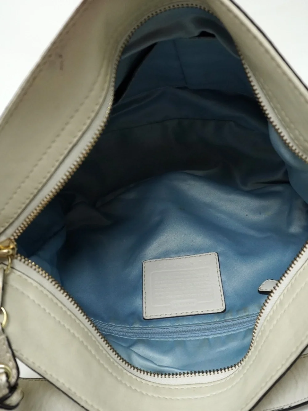 COACH Ivory Leather Zoe Hobo